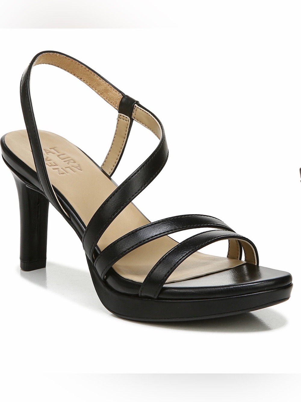 Naturalizer Black Strappy Slingback Heels